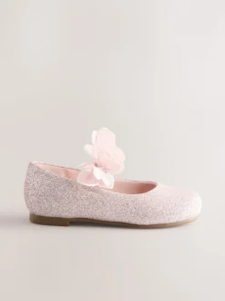 Roze - Glitter vlinderbandjes gelegenheidsschoenen