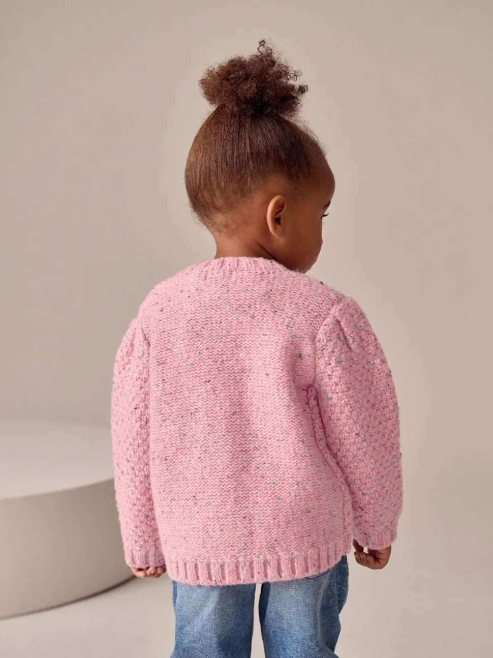 Roze - Grofgebreid gebobbeld vest (3 mnd-10 jr)