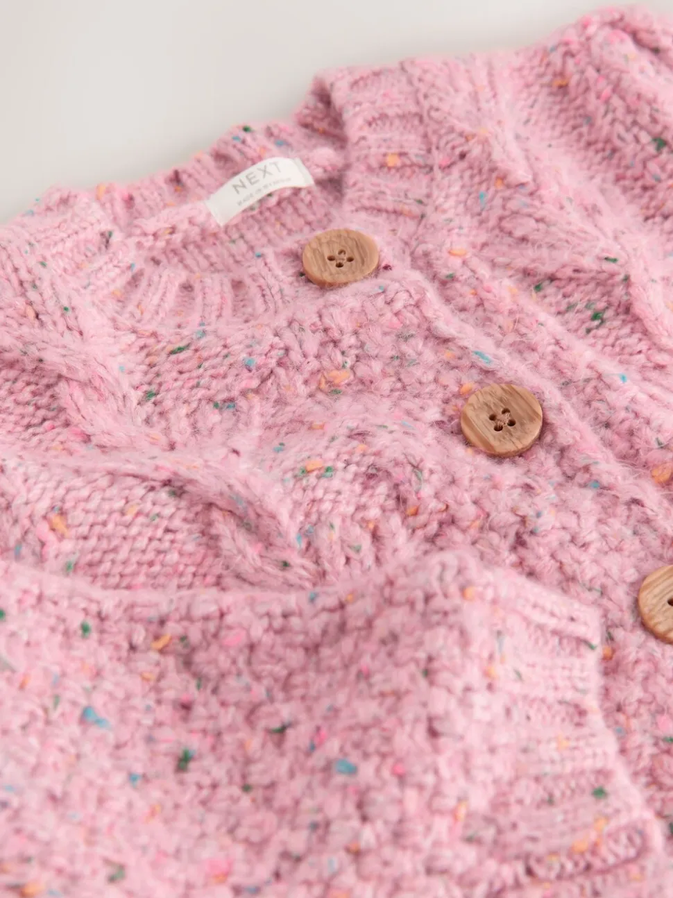 Roze - Grofgebreid gebobbeld vest (3 mnd-10 jr)