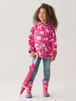 Roze - Hatley Pink Shark Frenzy Rain Wellies