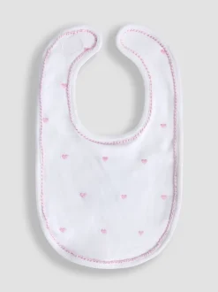 Roze - JoJo Maman Bébé slabbetje met geborduurde eend