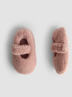 Roze - JoJo Maman Bébé Velvet Bow Ballet Pump Slippers