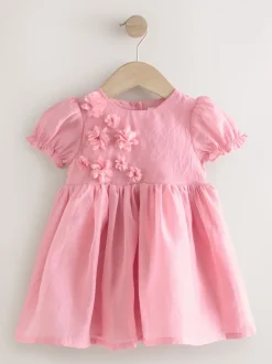 Roze - Jurk met bloemencorsage (3mnd -8jr)