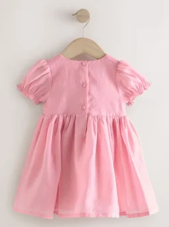 Roze - Jurk met bloemencorsage (3mnd -8jr)