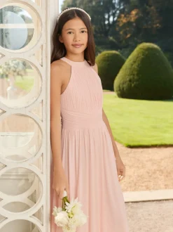 Roze - Lipsy Pleated Halter Maxi Occasion Dress (5-16yrs)