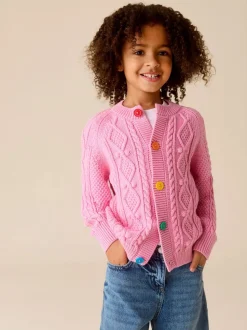 Roze - Little Bird by Jools Oliver gebreid kabelvest van katoen
