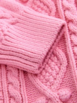 Roze - Little Bird by Jools Oliver gebreid kabelvest van katoen