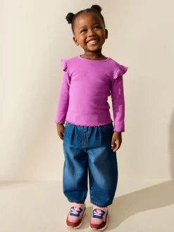 Roze - Long Sleeve Ribbed Frill Top (3mths-7yrs)