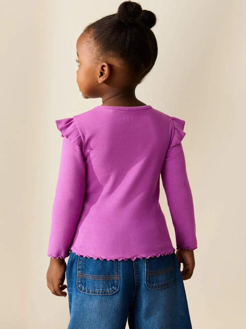 Roze - Long Sleeve Ribbed Frill Top (3mths-7yrs)