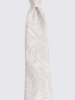Roze - MOSS Bruiloft Paisley Stropdas