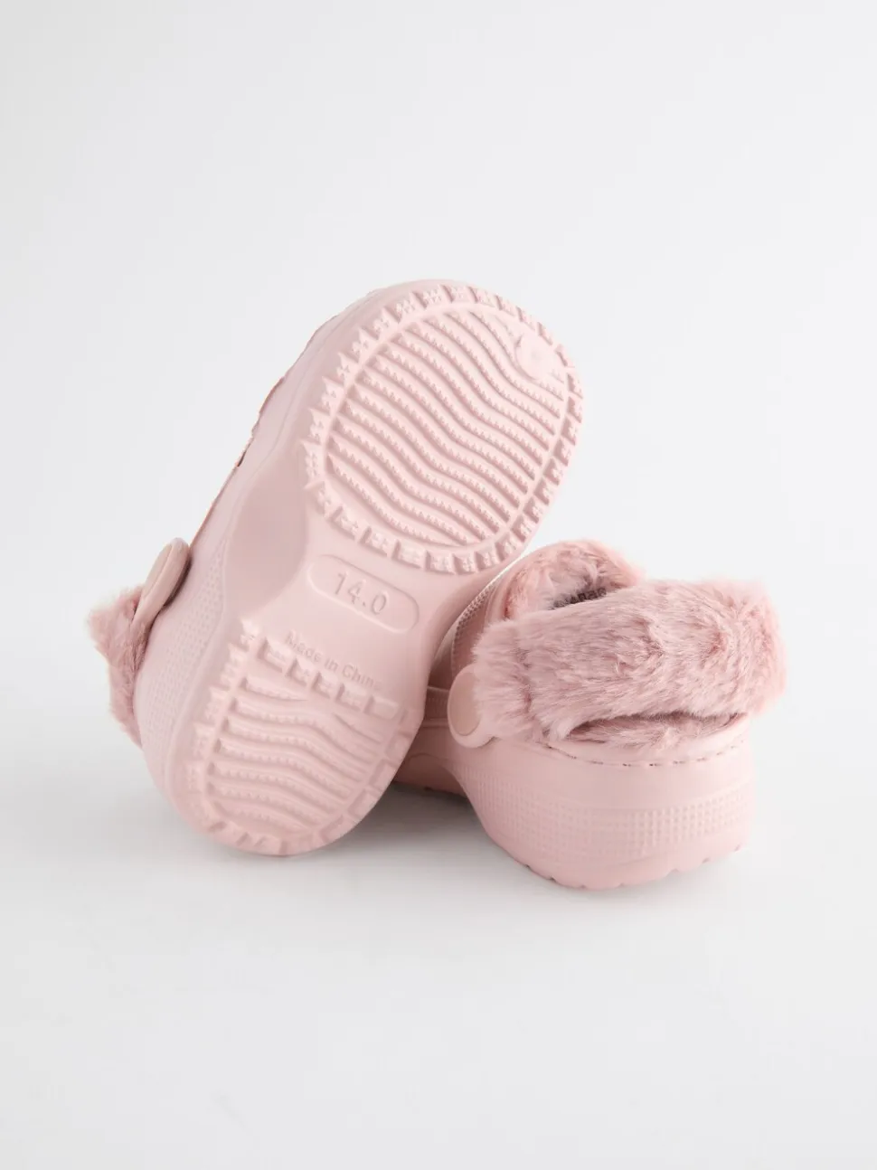 Roze - Pantoffelklompen met voering van imitatiebont