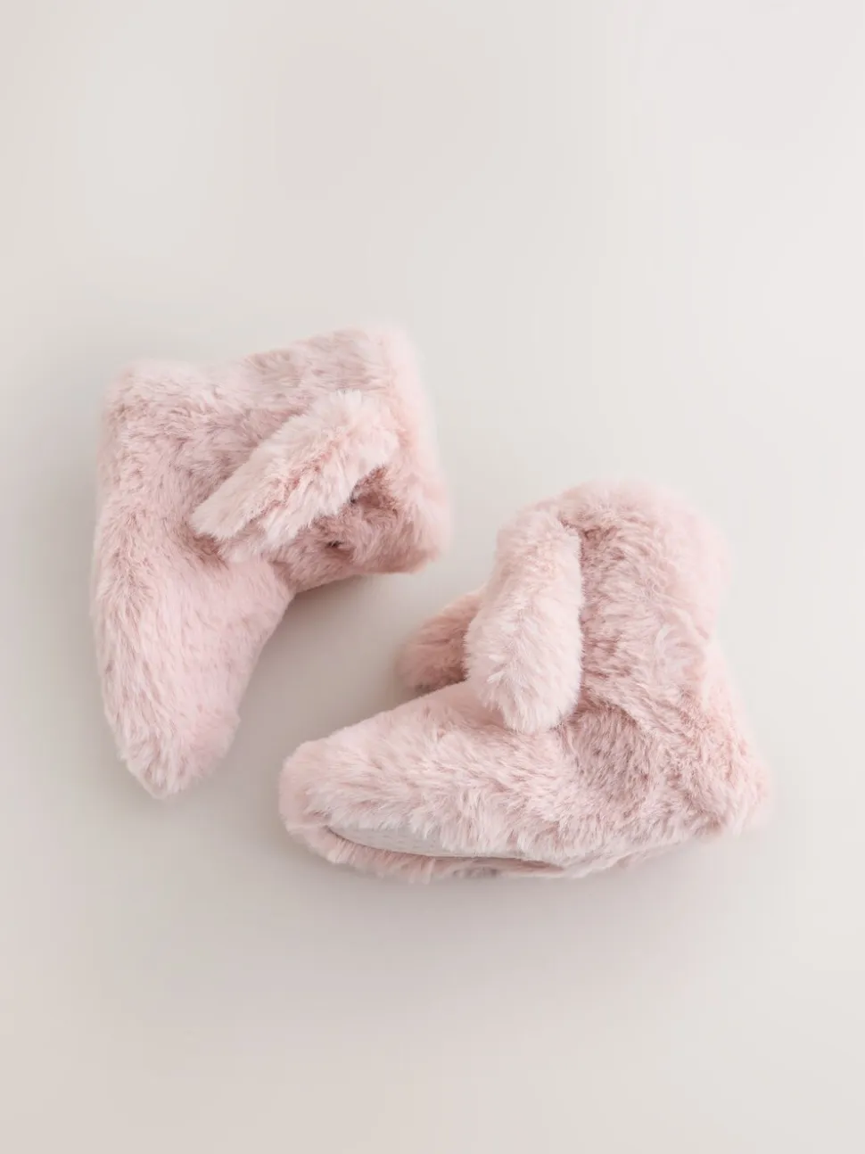 Roze - Pantoffellaarzen van imitatiebont met konijntjes