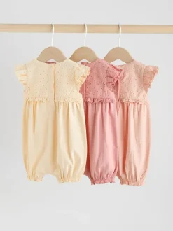 Roze - Print Baby Rompers 3 Pack