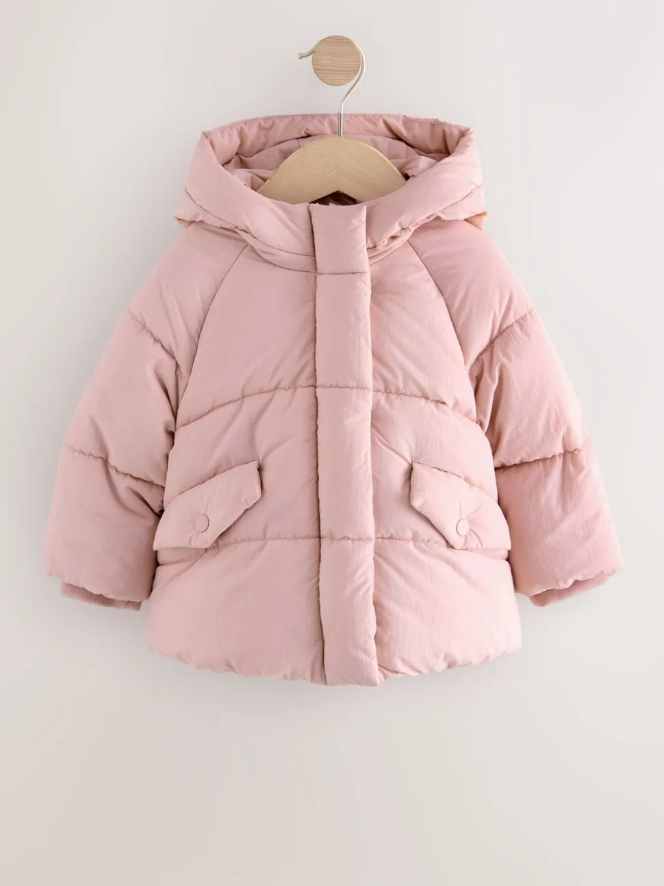 Roze - Regenbestendige gewatteerde jas met imitatiebontvoering (3mnd-7jr)