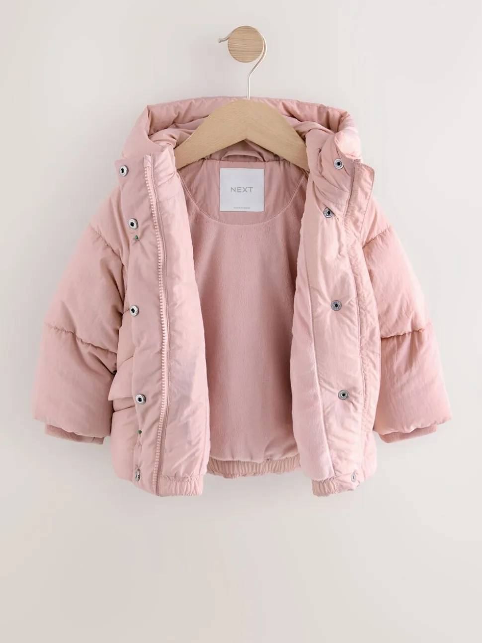 Roze - Regenbestendige gewatteerde jas met imitatiebontvoering (3mnd-7jr)
