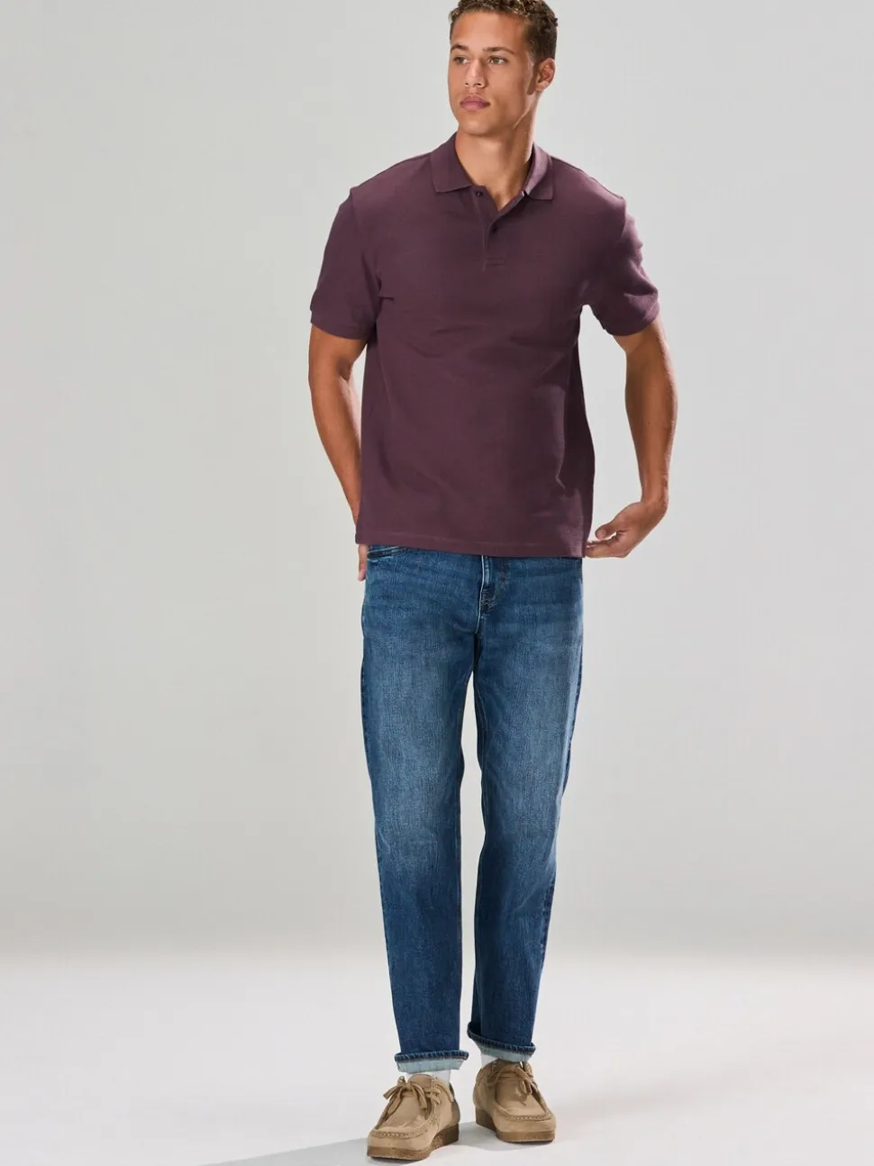 Roze - Regular Fit Textured Smart Polo Shirt
