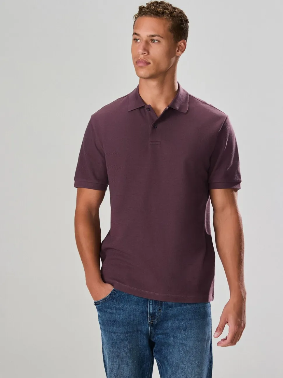 Roze - Regular Fit Textured Smart Polo Shirt