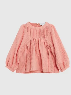 Roze - Reiss Elle Jr. Blouse met ladder en belangen