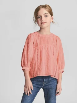 Roze - Reiss Elle Jr. Blouse met ladder en belangen