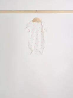 Roze - Set van 5 babyrompertjes met korte mouwen