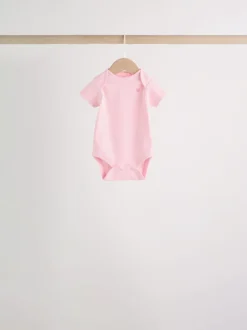 Roze - Set van 5 babyrompertjes met korte mouwen