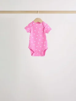 Roze - Set van 5 babyrompertjes met korte mouwen
