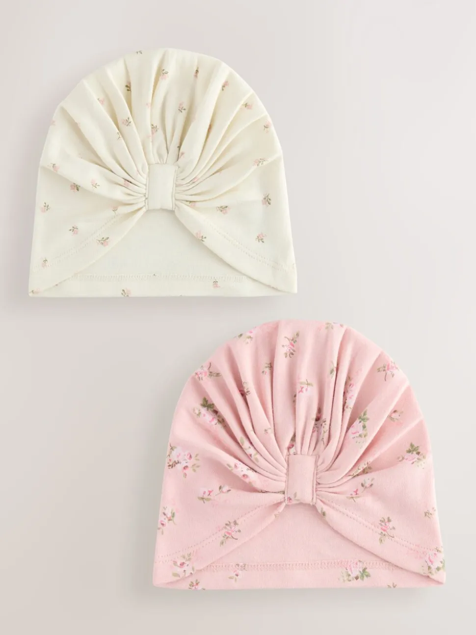 Roze - Set van 2 babyturbanen (0-18mnd)