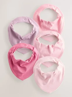 Roze - Set van 5 Dribble babyslabbetjes