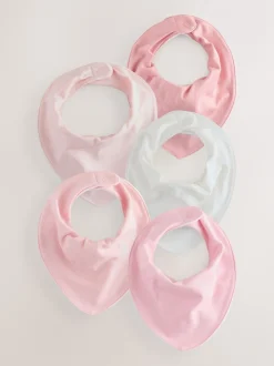 Roze - Set van 5 Dribble babyslabbetjes