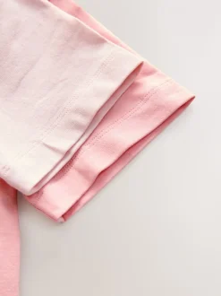 Roze - Set van 2 hemdjes met korte mouwen (1.5-12jr)