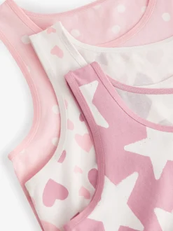 Roze - Set van 3 hemdjes met feeënprint (1,5-16 jr)