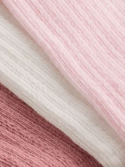 Roze - Set van 3 kniehoge Baby Sokken met Strik (0mnd-2jr)