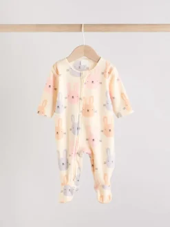 Roze - Set van 2 microfleece babypyjama's met tweewegrits