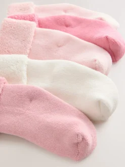 Roze - Set van 5 paar Baby Handdoeken Sokken (0mnd-2jr)