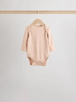 Roze - Set van 5 rompers met lange mouwen