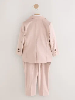 Roze - Set van blazer, overhemd, broek en vlinderstrik (3mnd -9jr)