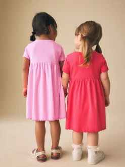Roze - Short Sleeve Ribbed Dresses 2 Pack (3mths-7yrs)
