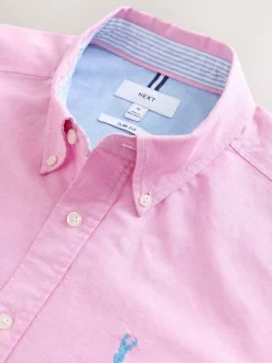 Roze - Slim Fit - Oxford-hemd met lange mouwen