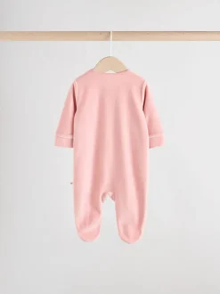 Roze - Velour Baby Sleepsuits 2 Pack (0mths-2yrs)
