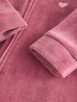 Roze - Velour Baby Sleepsuits 2 Pack (0mths-2yrs)