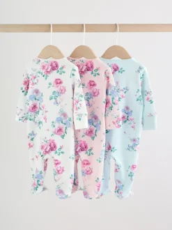 Roze - Verpakking van 3 babypyjama's met tweewegrits (0-2 jr)