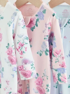 Roze - Verpakking van 3 babypyjama's met tweewegrits (0-2 jr)