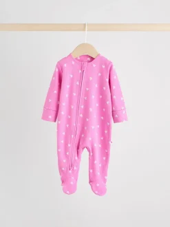 Roze - Verpakking van 3 babypyjama's met tweewegrits (0-2jr)