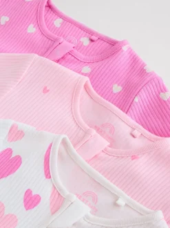 Roze - Verpakking van 3 babypyjama's met tweewegrits (0-2jr)