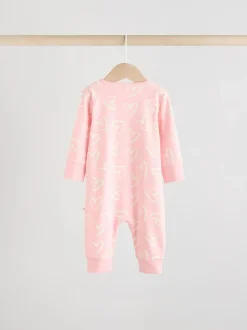 Roze - Verpakking van 4 Baby pyjama's met tweewegrits en Print (0mnd -3jr)