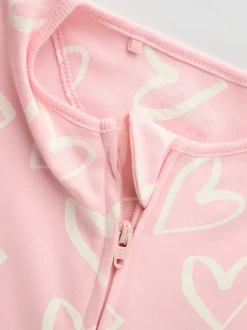 Roze - Verpakking van 4 Baby pyjama's met tweewegrits en Print (0mnd -3jr)