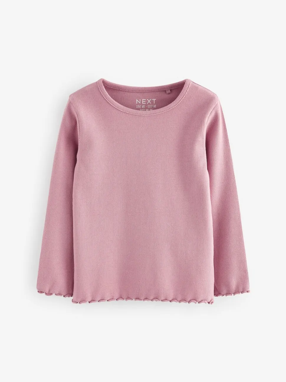 Roze - Verpakking van 5 geribbelde tops met lange mouwen (3mnd -7jaar)