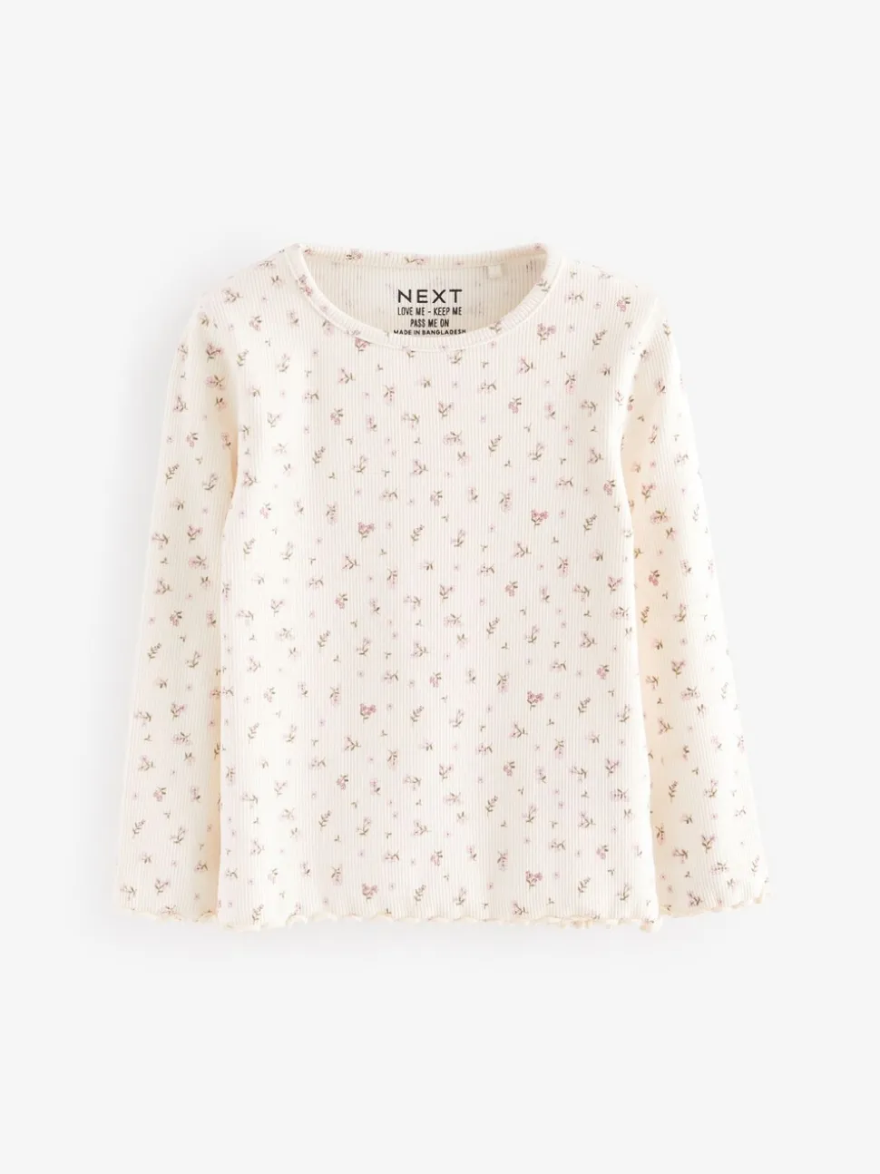 Roze - Verpakking van 5 geribbelde tops met lange mouwen (3mnd -7jaar)