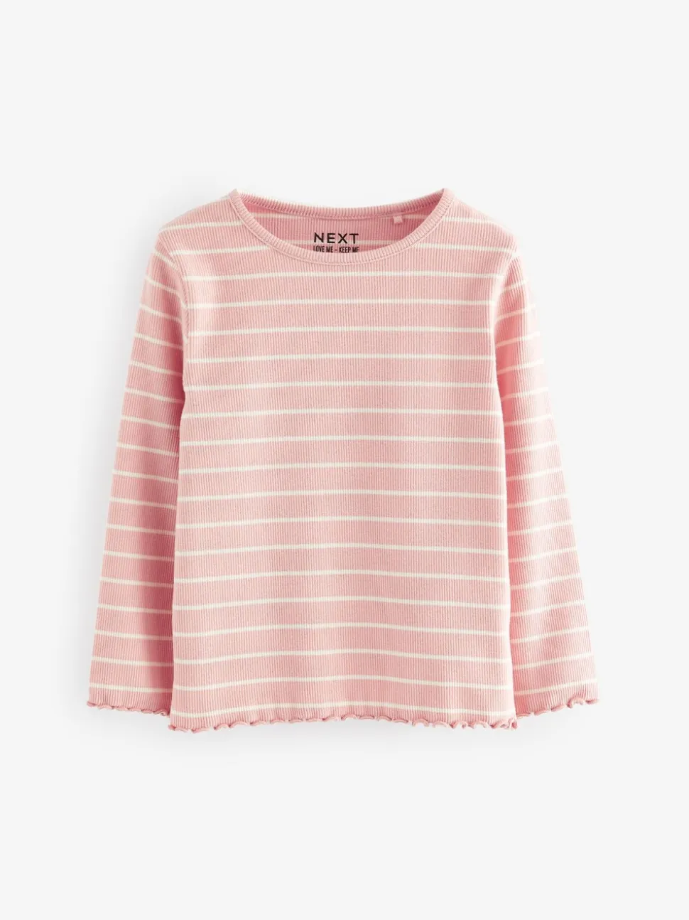 Roze - Verpakking van 5 geribbelde tops met lange mouwen (3mnd -7jaar)