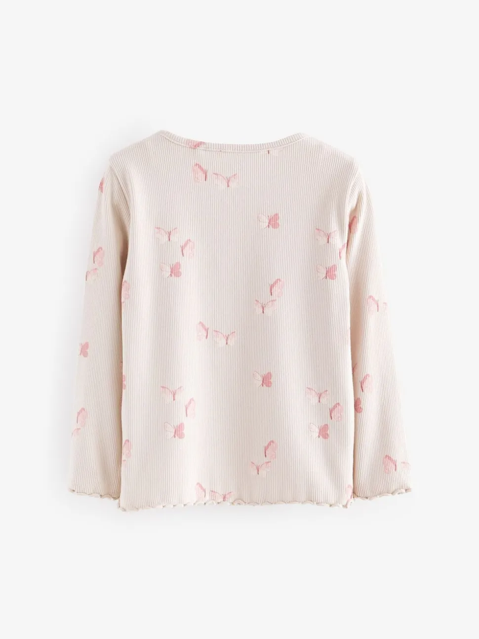 Roze - Verpakking van 5 geribbelde tops met lange mouwen (3mnd -7jaar)